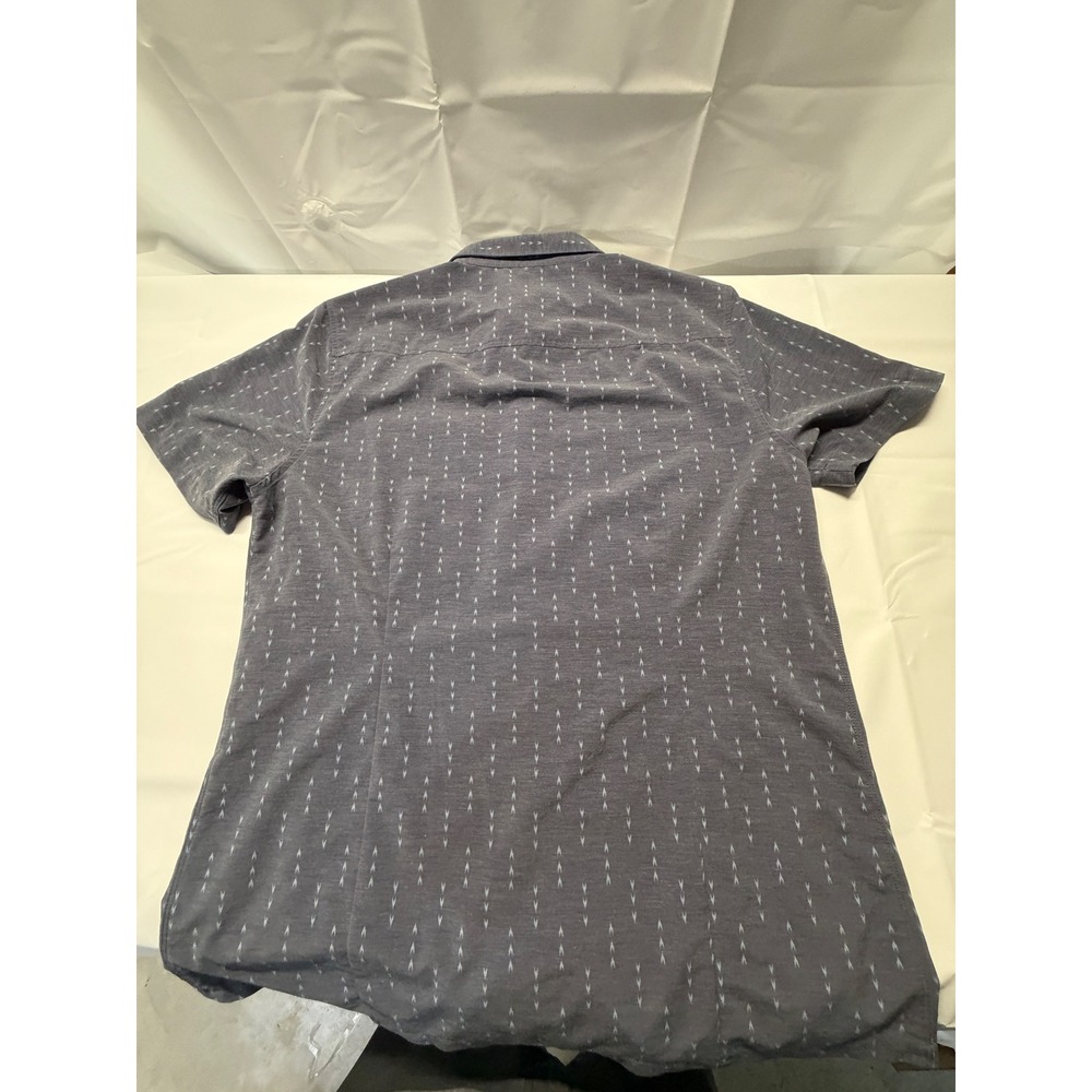 Vuori Mens Bridge Button Down Shirt Gray Geometric Pattern Short Sleeve V184 L - Picture 2 of 8